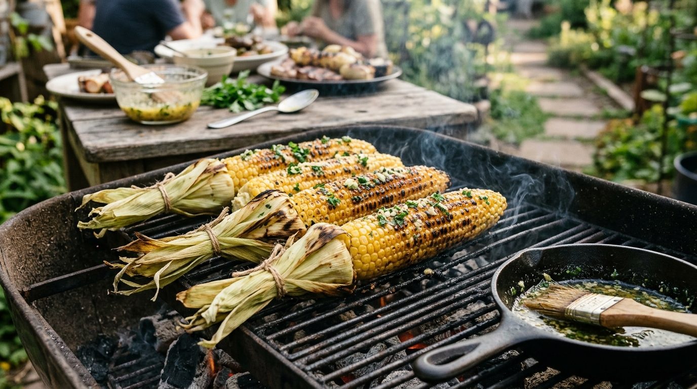 Maïs à l&rsquo;ail doré au barbecue : la méthode en papillote naturelle