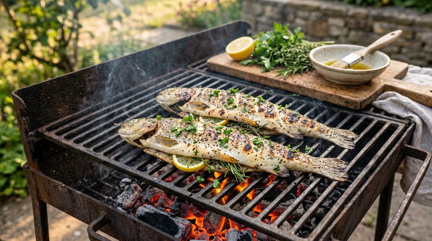 Truite au persil et herbes fraîches au grill : astuces pour une peau croustillante sans accrocher