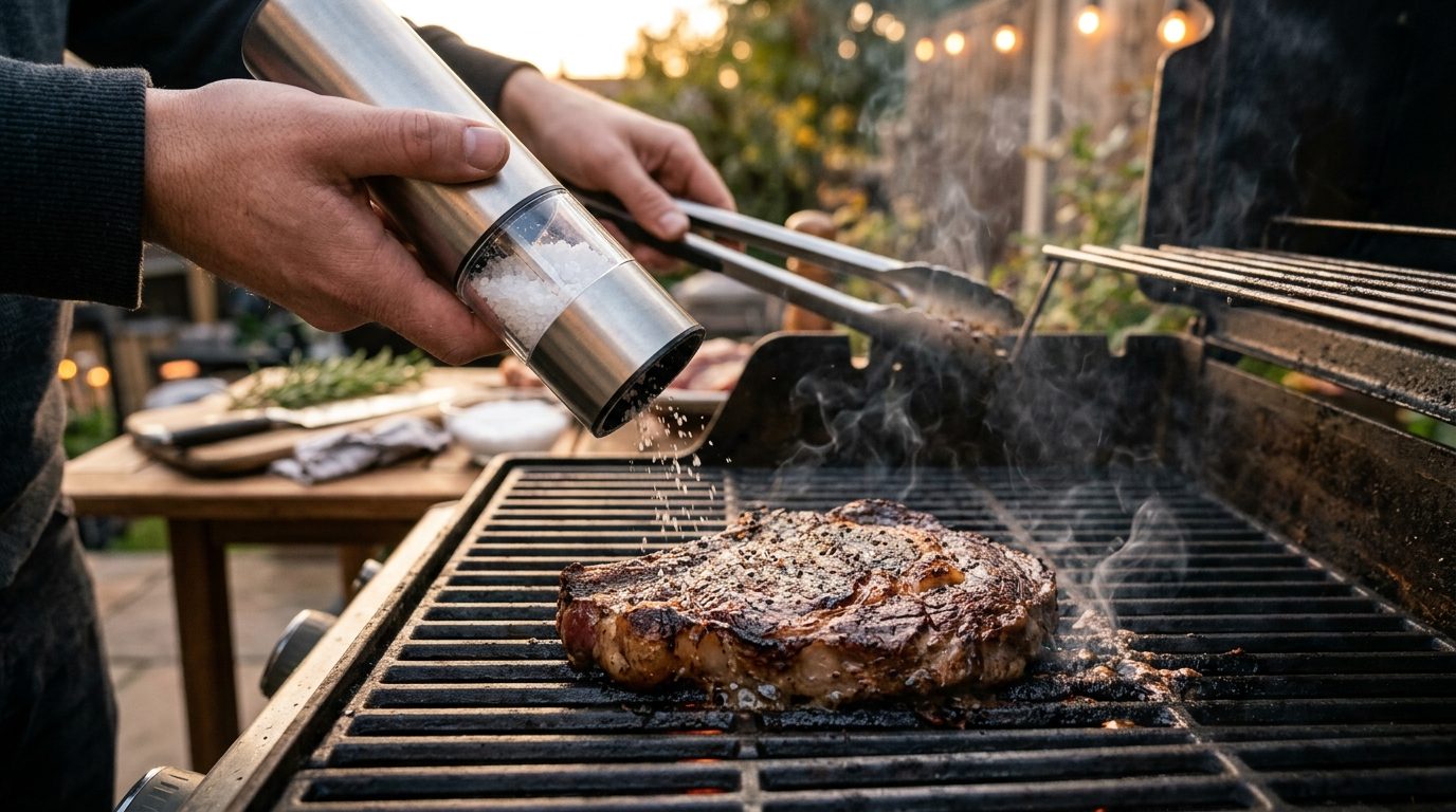 Salière électrique pour grilloir : assaisonner d’une seule main au barbecue