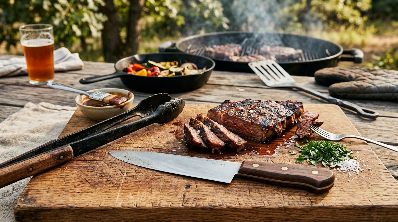 Couteau en inox pour barbecue et plancha : bien choisir sa lame d’extérieur