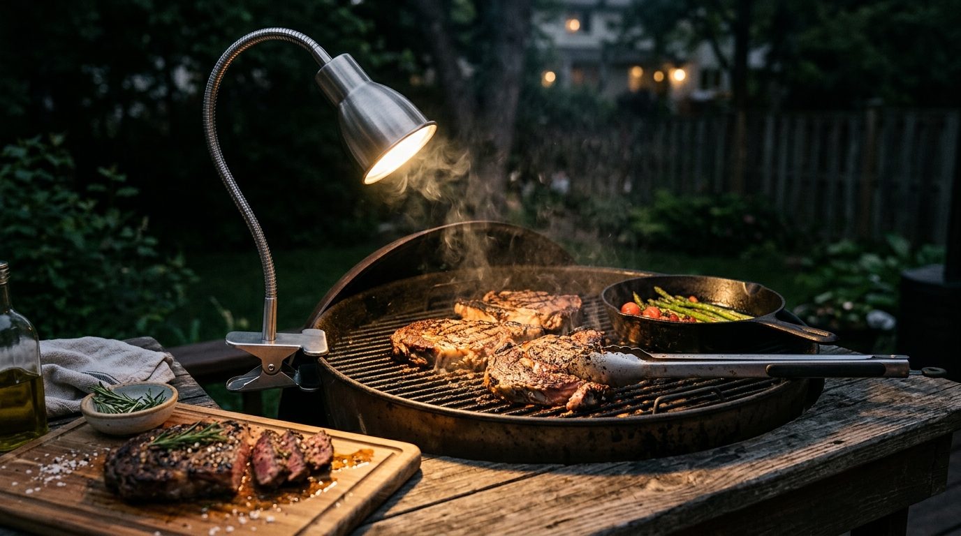 Lampe pour grilloir et barbecue : maîtriser la cuisson de nuit