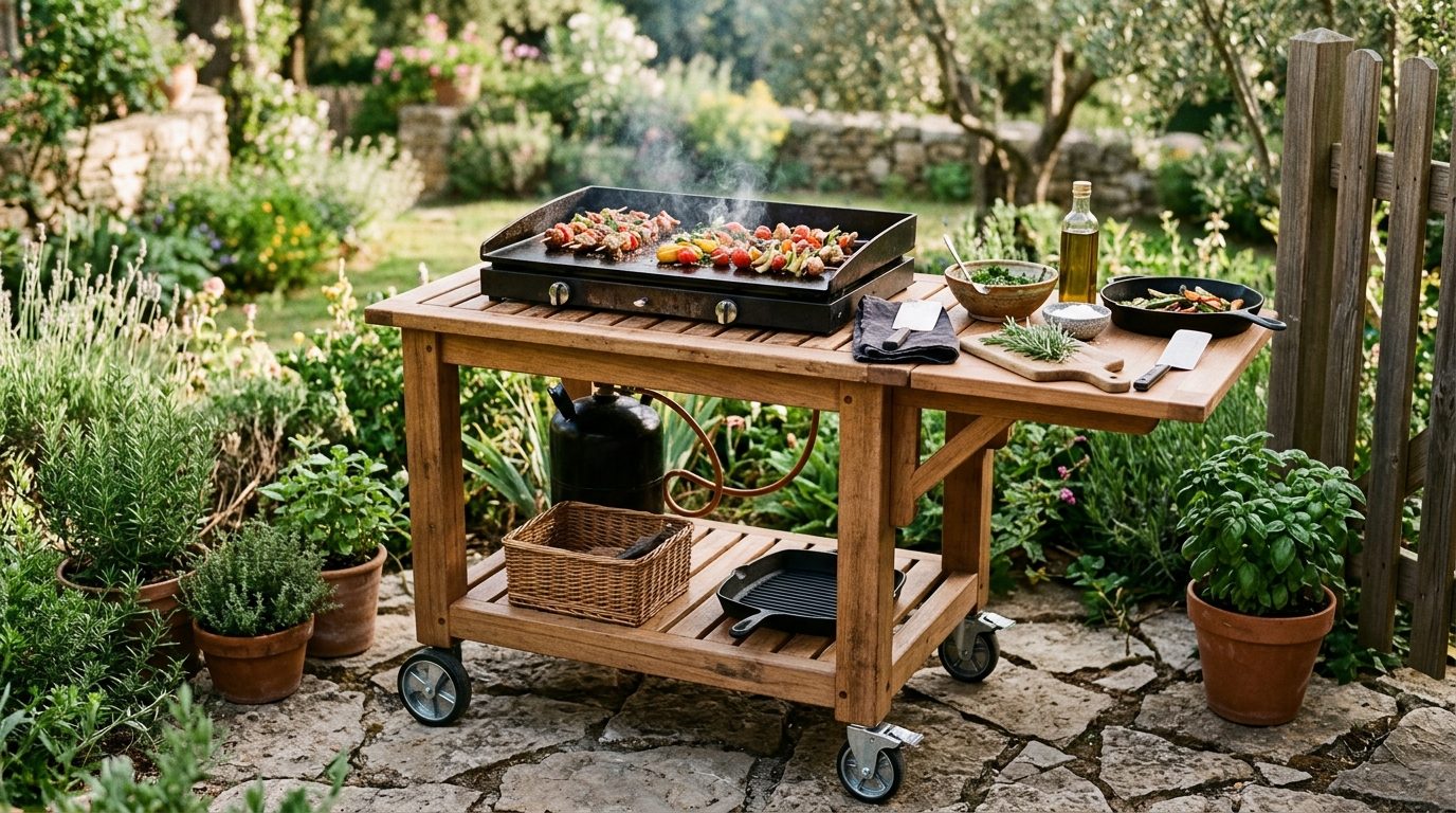 Chariot Belle-Vue : transformer sa plancha en cuisine d&rsquo;extérieur mobile