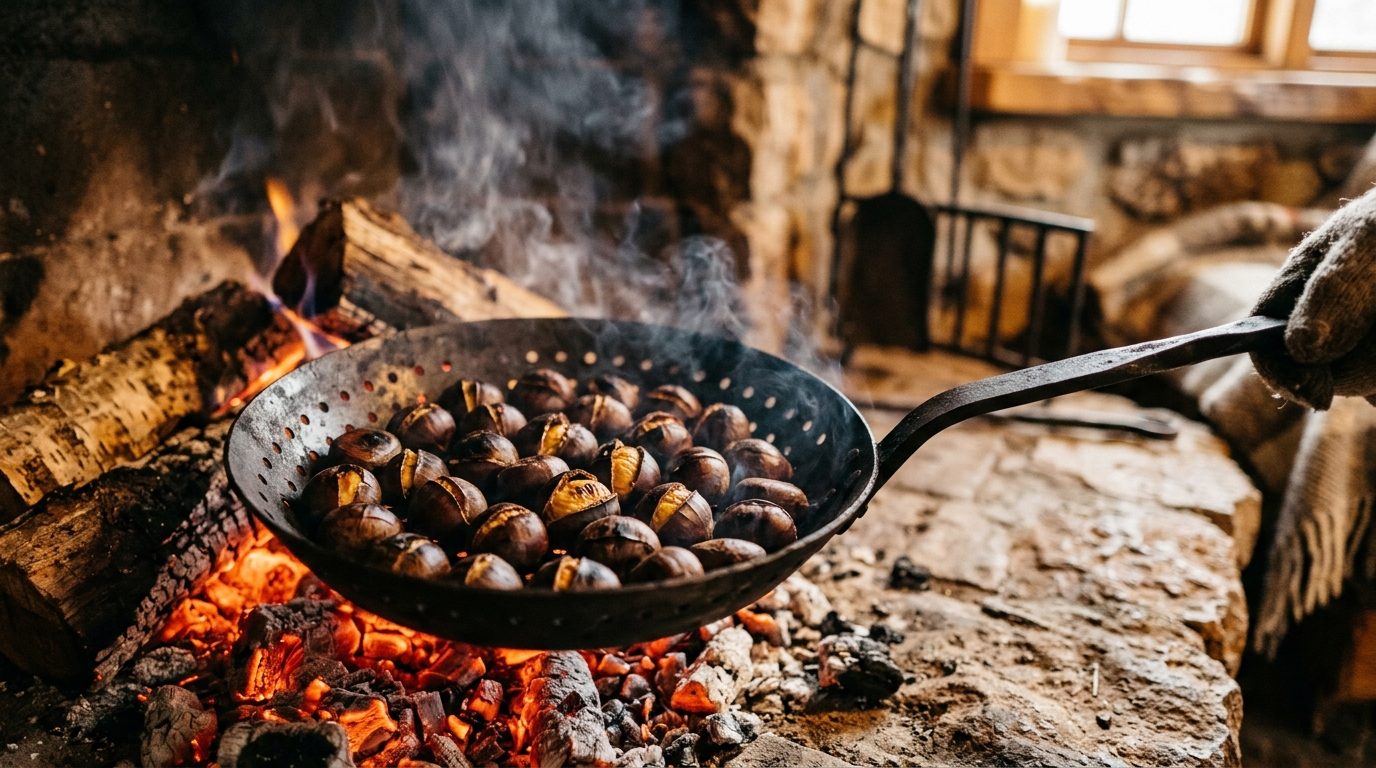 Poêle à châtaignes pour cheminée et barbecue : guide d’utilisation et cuisson au feu