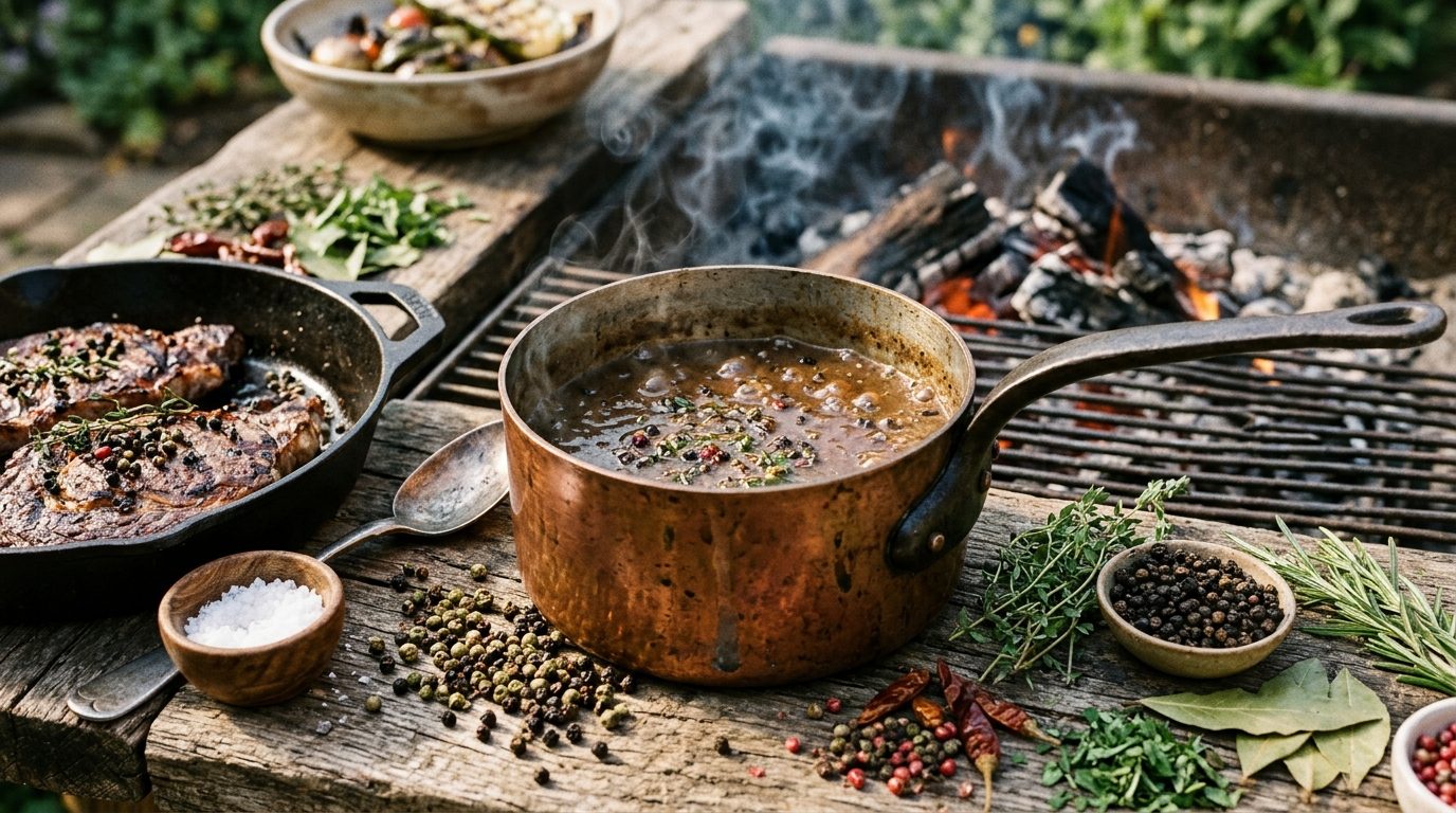 Recette de la sauce au poivre à l&rsquo;ancienne pour viandes grillées