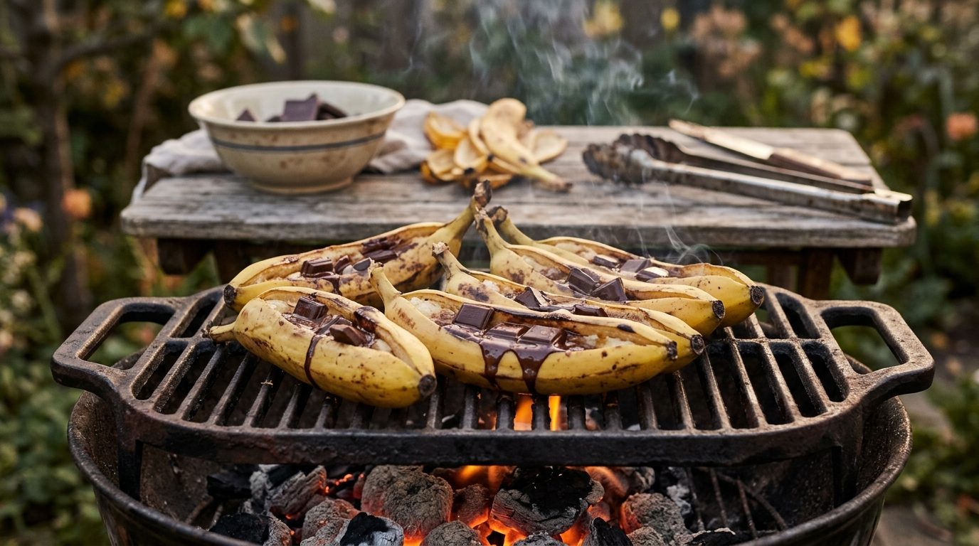 Bananes au chocolat sur la braise : la recette gourmande au grill