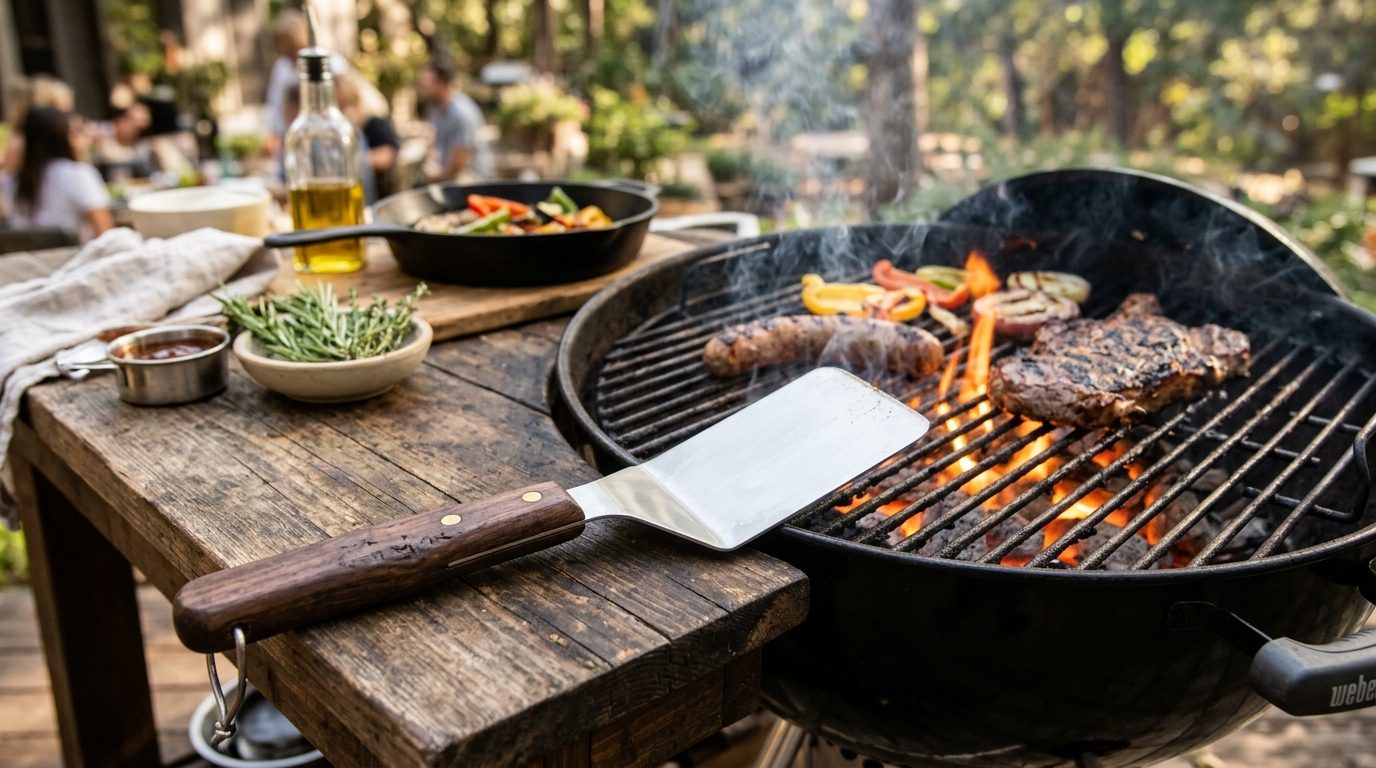 La spatule en inox : le guide pour bien la choisir et l&rsquo;utiliser au barbecue comme à la plancha
