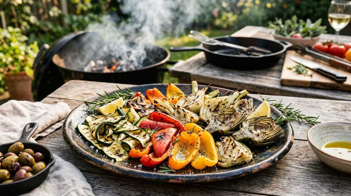Légumes du soleil marinés et saisis au grill ou à la plancha