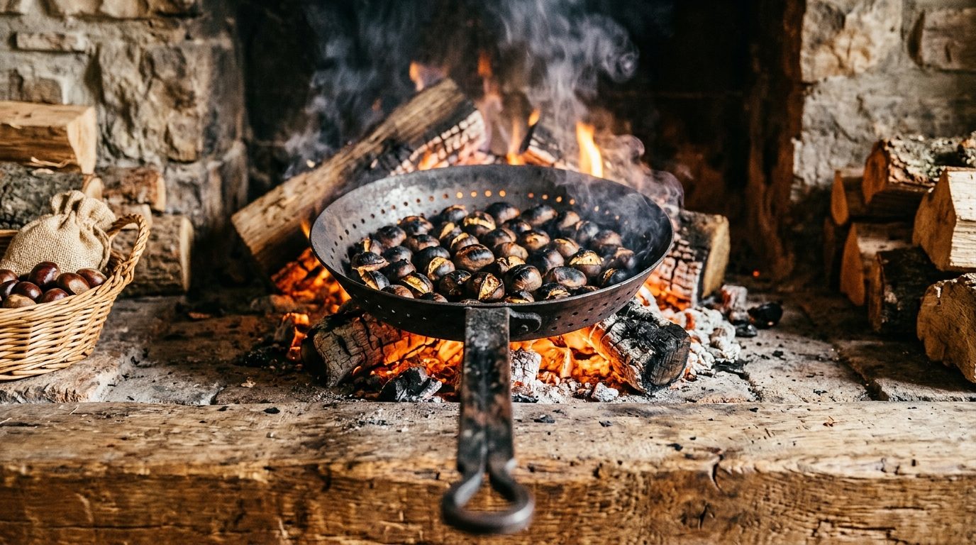 La poêle à châtaignes pour cheminée et barbecue : guide d&rsquo;utilisation et cuisson parfaite