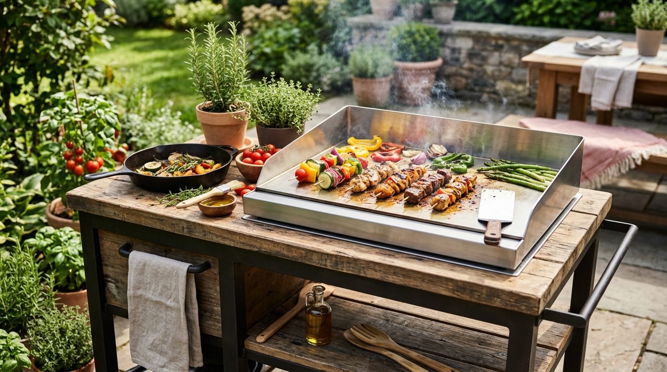Plancha Tonio sur chariot : l&rsquo;atout d&rsquo;une cuisine extérieure nomade