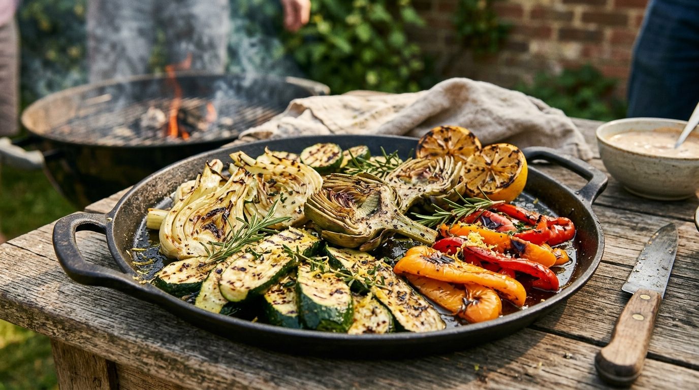 Légumes du soleil marinés et grillés au barbecue ou à la plancha