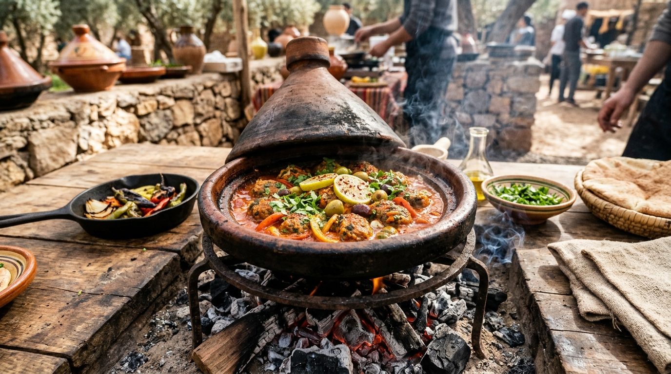 Tajine d&rsquo;Essaouira : boulettes de sardines mijotées aux braises
