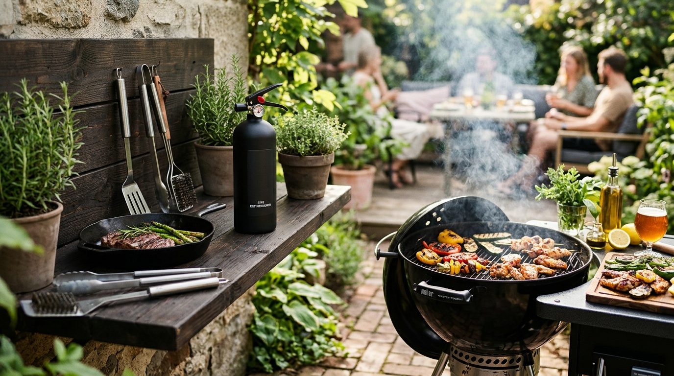 Extincteur décoratif pour barbecue : concilier sécurité et esthétique en extérieur
