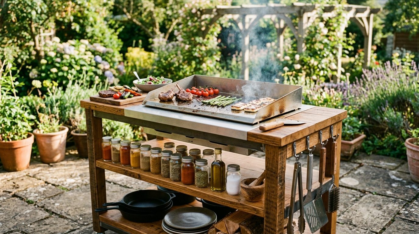 Bien choisir sa desserte pour plancha : stabilité, rangements et confort de cuisson